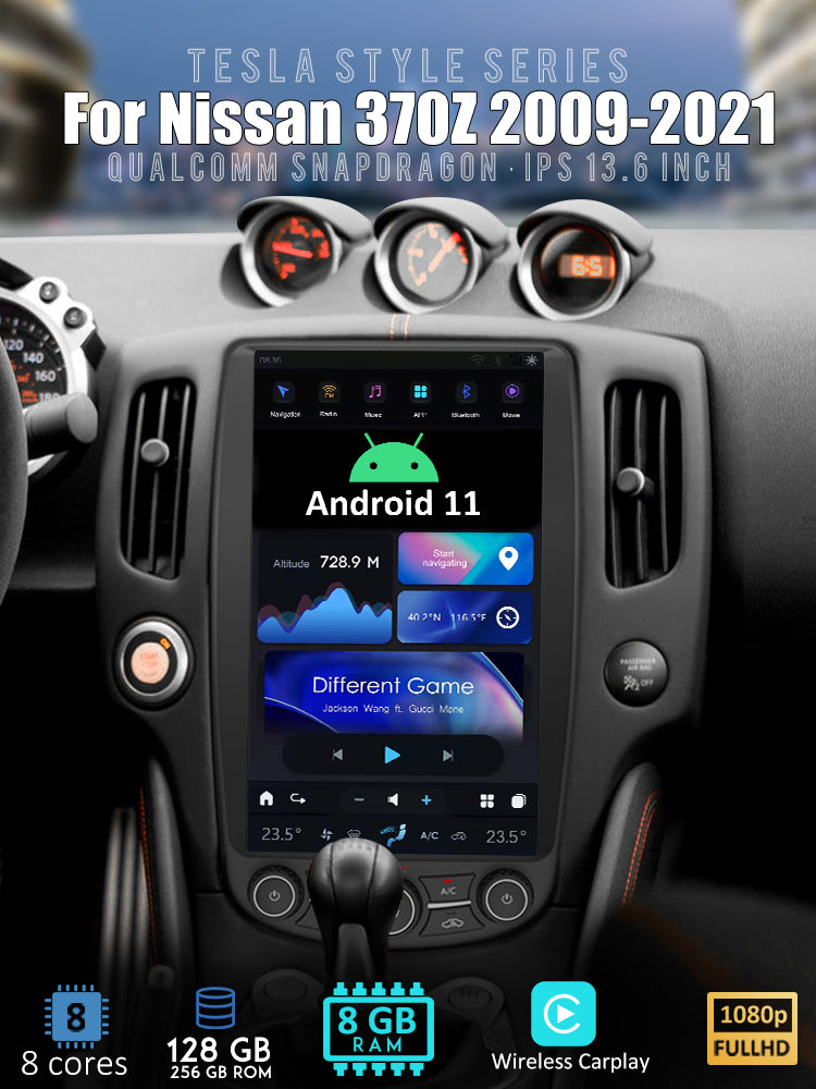 13.6“ Tesla Android System Car Radio Multimedia GPS Navigation For Nissan 370Z 2009-2021 Stereo Audio Carplay