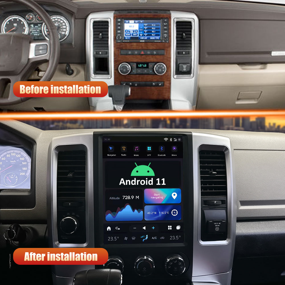 Tesla Android 11 10.4″ Car Radio GPS Navigation For Dodge Ram 2009-2012 Car Multimedia Stereo Player Car Video