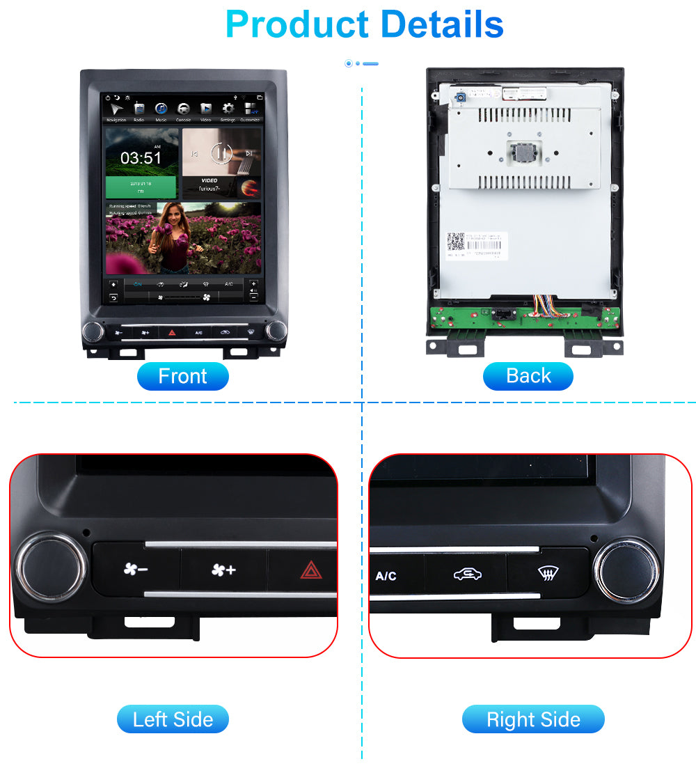 12.1" Android Car GPS Video Player Tesla Screen Car DVD Player For Ford Expedition 2013-2017 Car Radio Android Stereo
