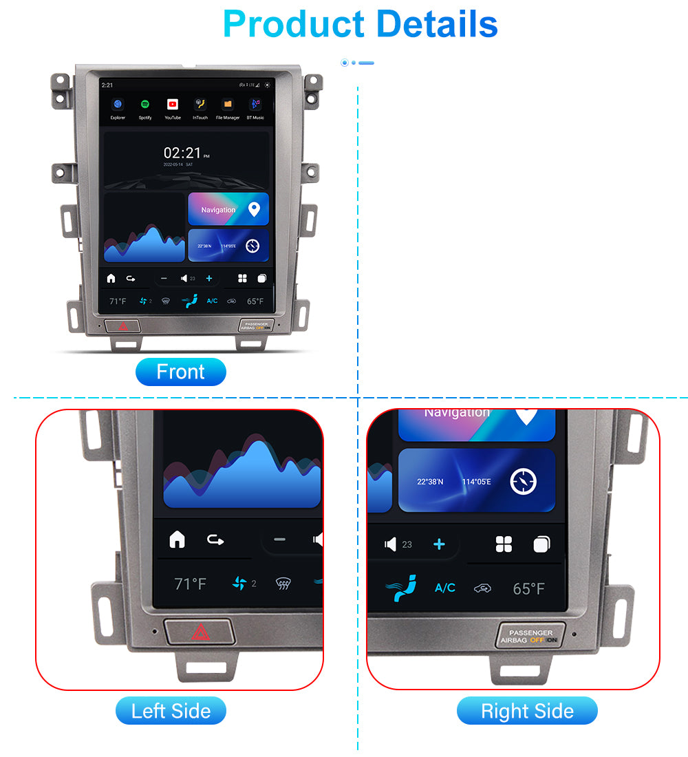 12.1" Android Car GPS Video Player Tesla Screen Car DVD Player For Ford Edge 2008-2014 Car Radio Android Stereo