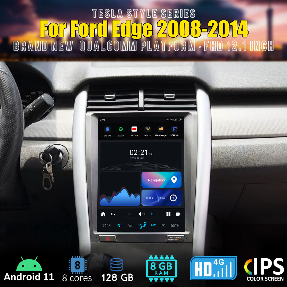12.1" Android Car GPS Video Player Tesla Screen Car DVD Player For Ford Edge 2008-2014 Car Radio Android Stereo