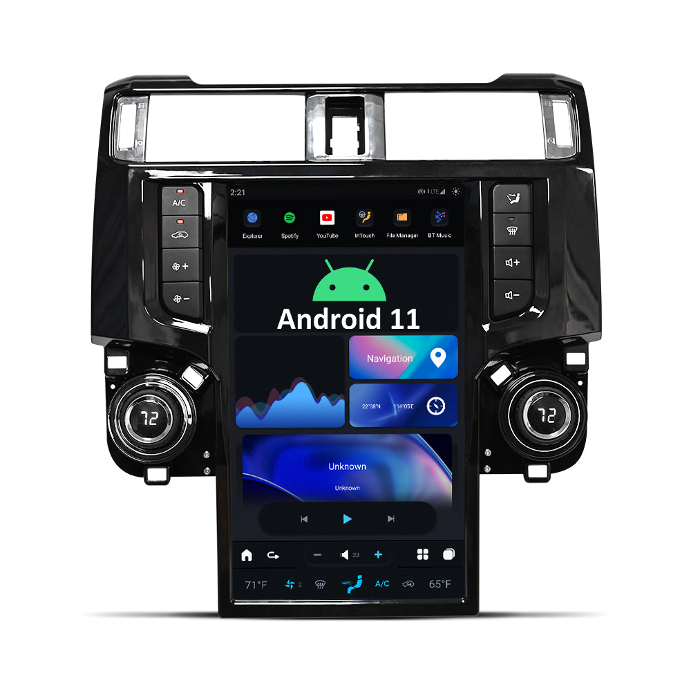 Unité principale de style Tesla 13,6 pouces FHD système Android autoradio multimédia navigation GPS pour Toyota 4Runner 2009-2018 audio stéréo sans fil Carplay TRD