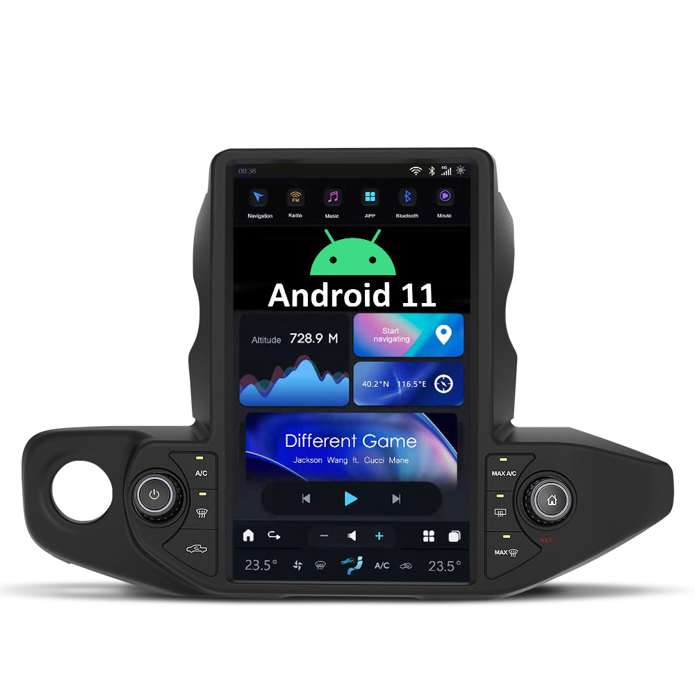 Tesla Android 11 13,6 pouces Autoradio GPS Navigation Android Unité principale pour Jeep Wrangler/gladiator 2018-2021 Lecteur multimédia stéréo de voiture Vidéo de voiture