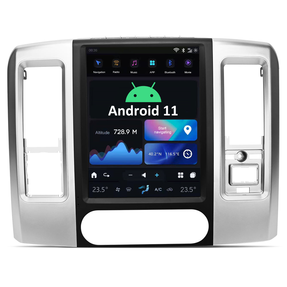 Tesla Android 11 12.1″ Car Radio GPS Navigation For Dodge RAM 2009-2012 Car Multimedia Stereo Player Car Video