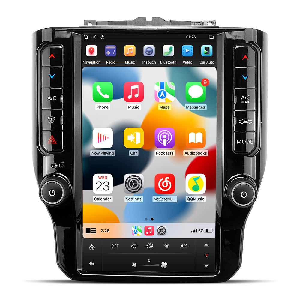 Tesla Android 11 12″ autoradio GPS Navigation pour Dodge RAM 1500/2500/3500/4500 2019-2021 lecteur stéréo multimédia de voiture vidéo de voiture