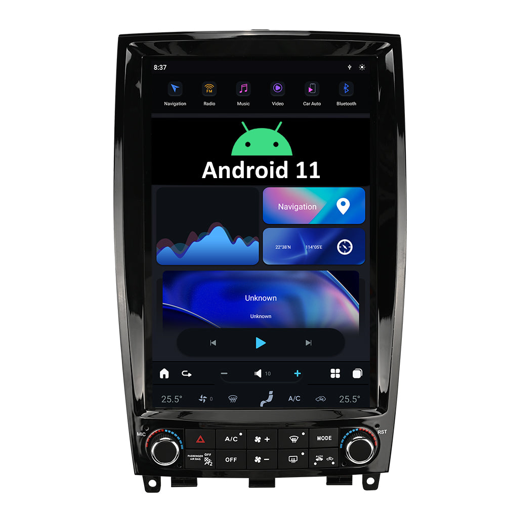 Tesla Android 11 12.1″ Autoradio GPS Navigation pour Infiniti QX50 EX Series 2008-2013/2015-2017 Lecteur stéréo multimédia de voiture Vidéo de voiture