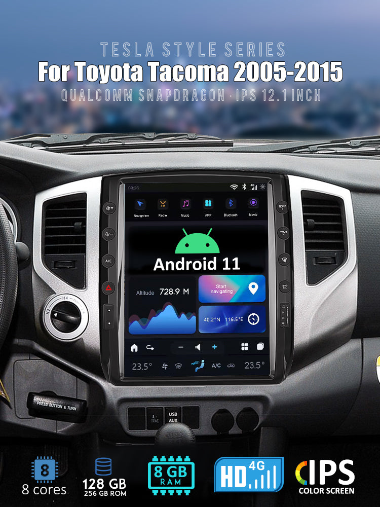 Tesla Android 11 12.1″ autoradio GPS Navigation pour Toyota Tacoma 2005-2015 voiture multimédia lecteur stéréo voiture vidéo