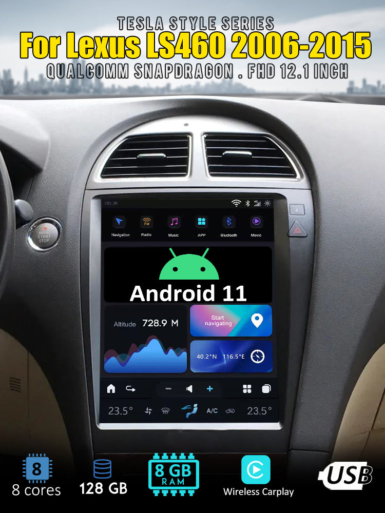 Tesla Style Android 11 12.1 "Navigation GPS de voiture pour Lexus ES ES240 ES350 2006-2012 unité principale lecteur multimédia automatique magnétophone radio