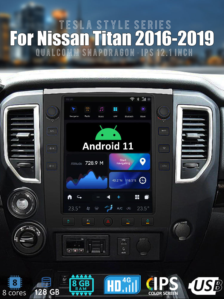 Tesla Android 11 12.1″ Car Radio GPS Navigation For Nissan Titan 2016-2019 Car Multimedia Stereo Player Car Video