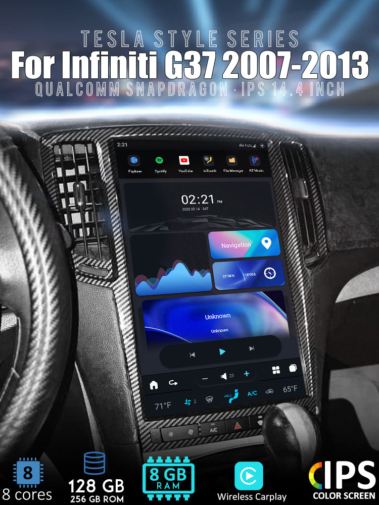 Tesla Android 11 14.4″ autoradio GPS Navigation pour Infiniti G37 2007-2013 voiture multimédia lecteur stéréo voiture vidéo