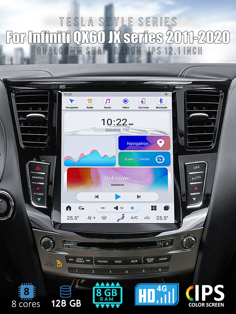 Tesla Android 11 12.1″ autoradio GPS Navigation pour Infiniti QX60 JX série 2011-2020 voiture multimédia lecteur stéréo voiture vidéo