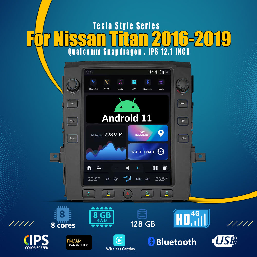 Tesla Android 11 12.1″ autoradio GPS Navigation pour Nissan Titan 2016-2019 voiture multimédia lecteur stéréo voiture vidéo