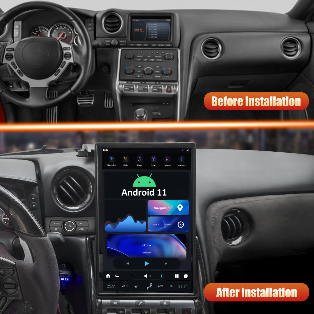 Tesla Style 14.4 "Android 11 GPS Navigation lecteur DVD unité principale pour Nissan GTR R35 2008-2020 autoradio stéréo