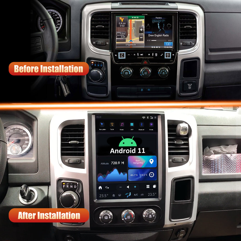 Tesla Android 11 12.1 ″ autoradio GPS Navigation pour Dodge Ram 2013-2018 voiture multimédia lecteur stéréo voiture vidéo