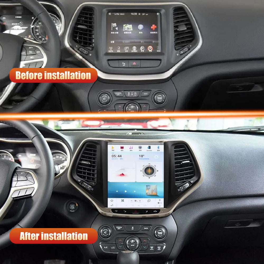 Tesla Style Android 11 10.4 "voiture GPS Navigation pour Jeep Cherokee 2016-2020 unité principale radio lecteur multimédia Android Auto HD