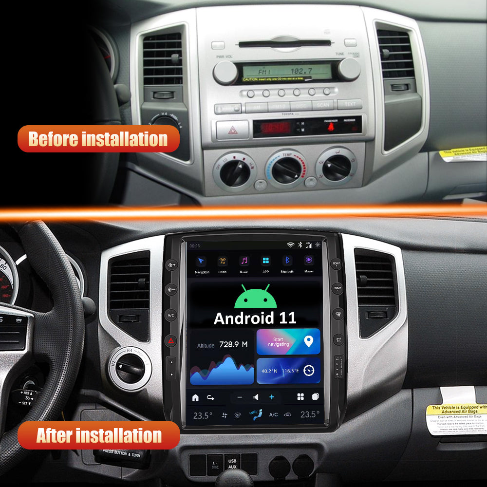 Tesla Android 11 12.1″ Car Radio GPS Navigation For Toyota Tacoma 2005-2015 Car Multimedia Stereo Player Car Video