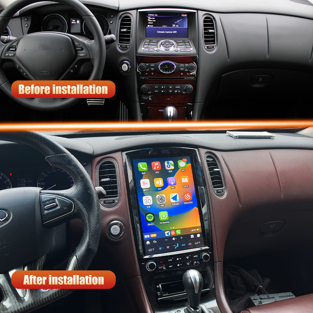 Tesla Android 11 12.1″ Autoradio GPS Navigation pour Infiniti QX50 EX Series 2008-2013/2015-2017 Lecteur stéréo multimédia de voiture Vidéo de voiture