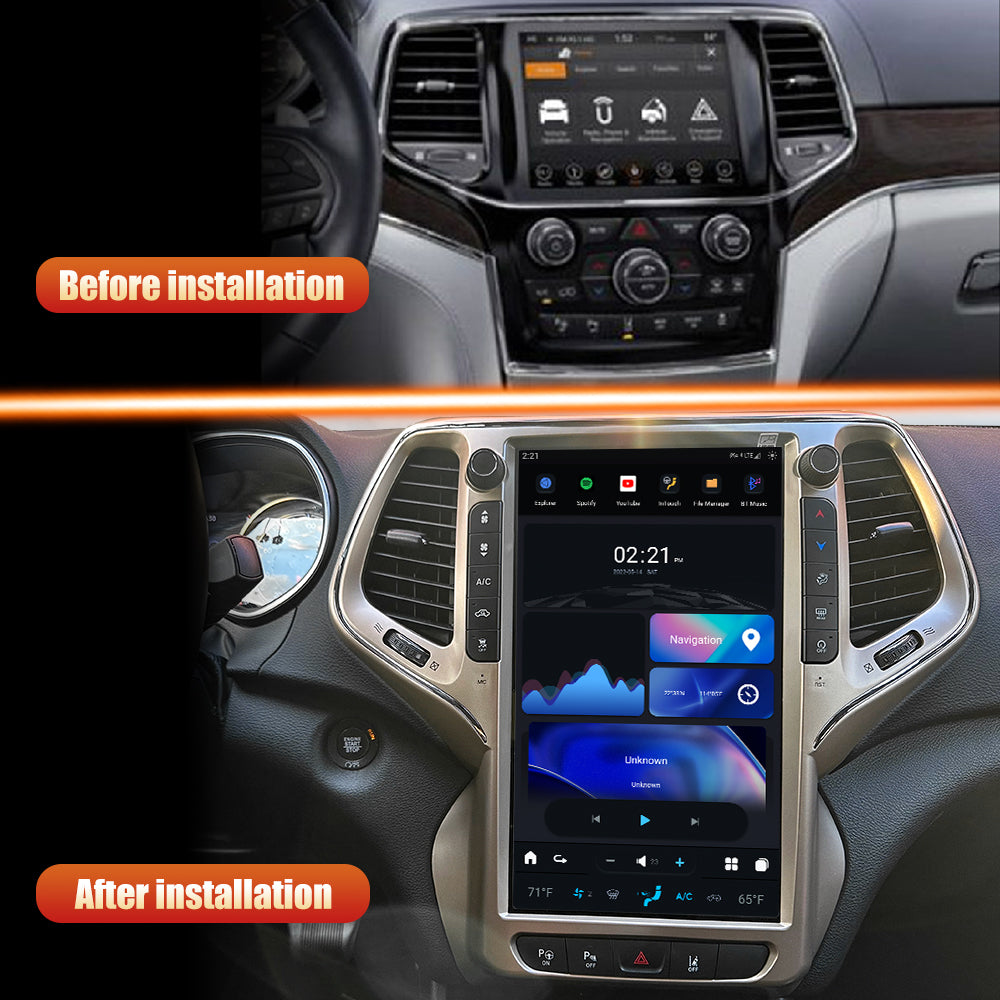 Tesla Android 12 13.6″ autoradio GPS Navigation pour JEEP Cherokee 2014-2020 voiture multimédia lecteur stéréo voiture vidéo