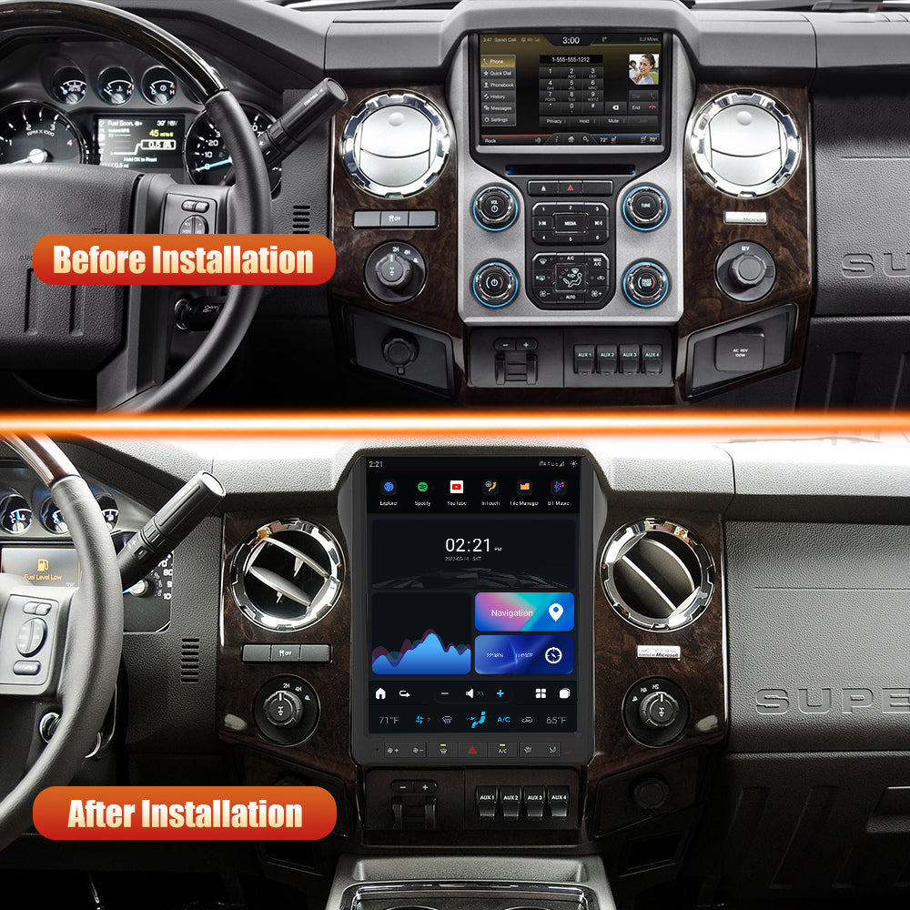 Tesla Android 12,1" Autoradio GPS Navigation Android Unité principale pour Ford F250 F350 F450 F650 Super Duty 2010-2016 Lecteur multimédia stéréo de voiture Vidéo de voiture