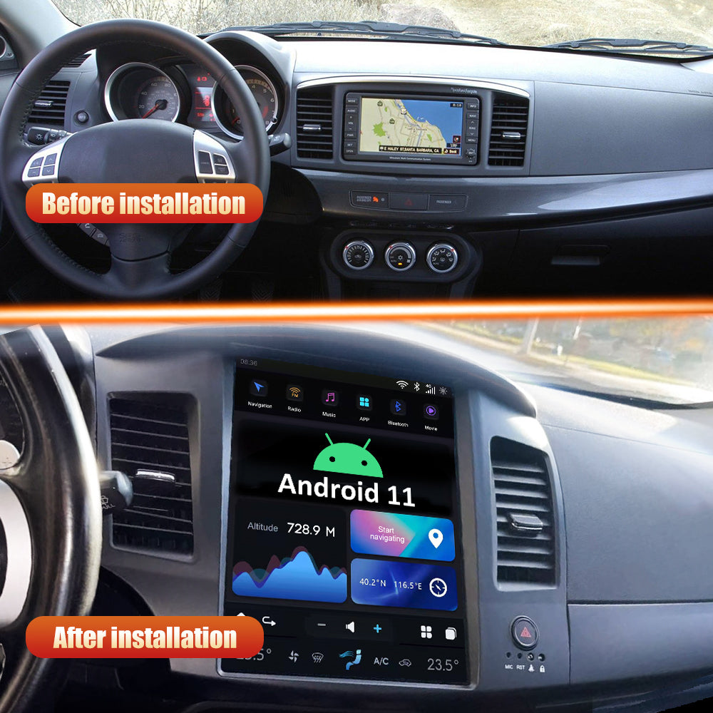 Tesla Android 11 12.1 ″ autoradio GPS Navigation pour Mitsubishi Lancer 2007-2017 voiture multimédia lecteur stéréo voiture vidéo