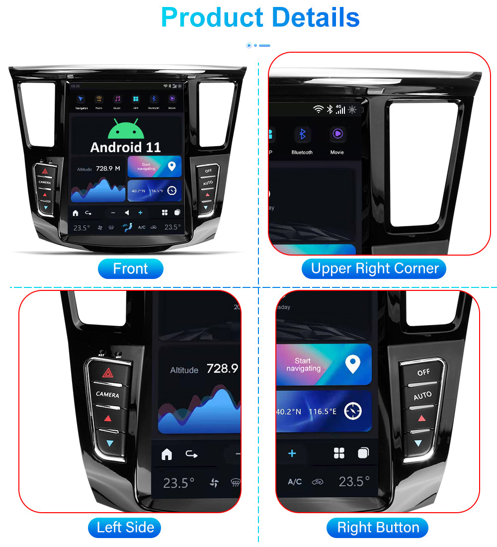 Tesla Android 11 12.1″ Car Radio GPS Navigation For Infiniti QX60 JX Series 2011-2020 Car Multimedia Stereo Player Car Video