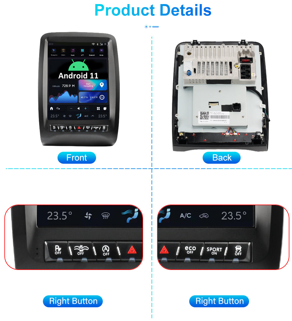 Tesla style Android 11 12.1 "autoradio GPS Navigation pour Dodge Durango 2014-2020 voiture multimédia lecteur stéréo voiture vidéo 2 Din Headunit