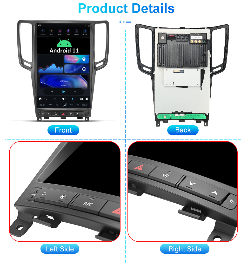 Tesla Android 11 14.4″ autoradio GPS Navigation pour Infiniti G37 2007-2013 voiture multimédia lecteur stéréo voiture vidéo