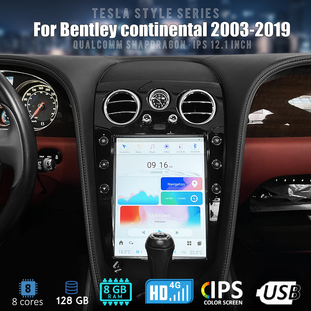 Tesla Android 11 12.1 ″ autoradio GPS Navigation pour Bentley Continental 2003-2019 voiture multimédia lecteur stéréo voiture vidéo