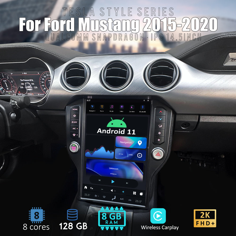 Tesla Android 11 14.5″ autoradio GPS Navigation pour Ford Mustang 2015-2020 voiture multimédia lecteur stéréo voiture vidéo