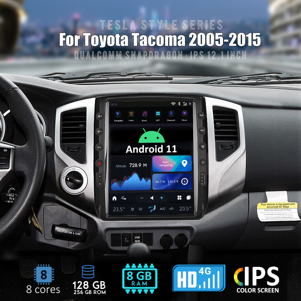 Tesla Android 11 12.1″ autoradio GPS Navigation pour Toyota Tacoma 2005-2015 voiture multimédia lecteur stéréo voiture vidéo