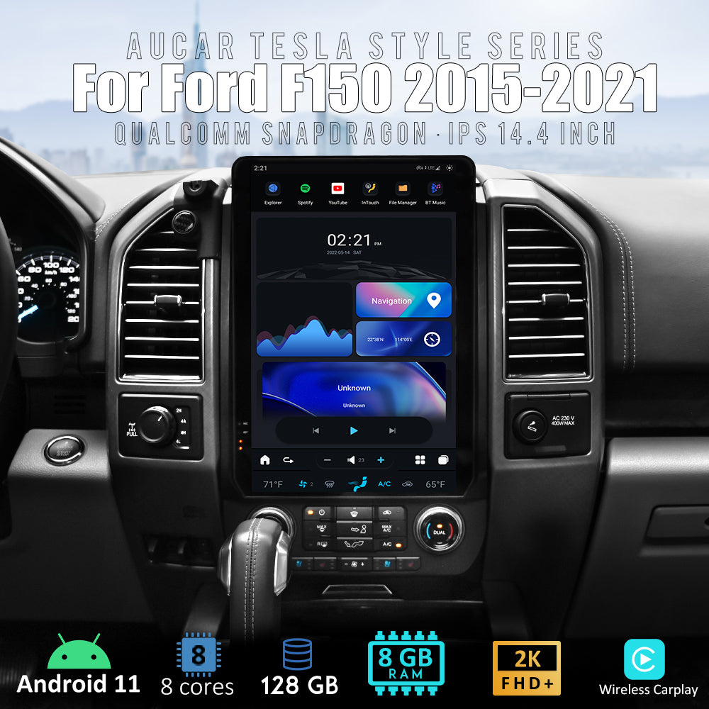 Tesla Android 11 14.4″ autoradio GPS Navigation pour Ford F150 2015-2021 voiture multimédia lecteur stéréo voiture vidéo