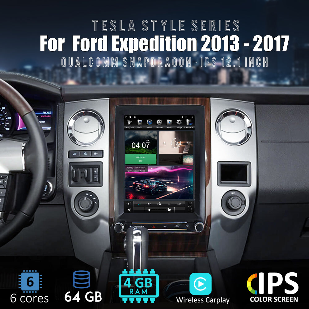 12.1 "lecteur vidéo GPS de voiture Android Tesla écran lecteur DVD de voiture pour Ford Expedition 2013-2017 autoradio Android stéréo