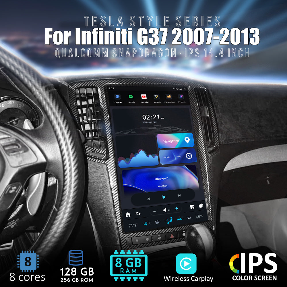 Tesla Android 11 14.4″ autoradio GPS Navigation pour Infiniti G37 2007-2013 voiture multimédia lecteur stéréo voiture vidéo