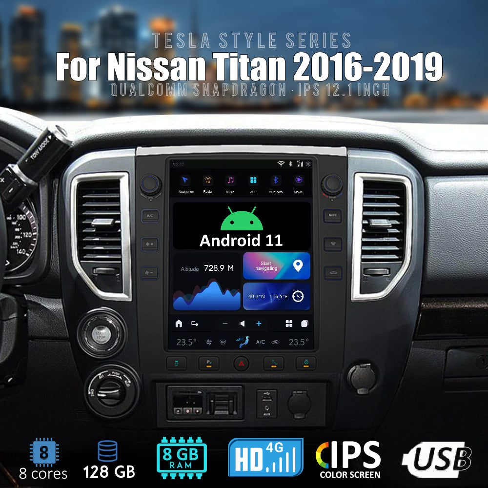 Tesla Android 11 12.1″ Car Radio GPS Navigation For Nissan Titan 2016-2019 Car Multimedia Stereo Player Car Video