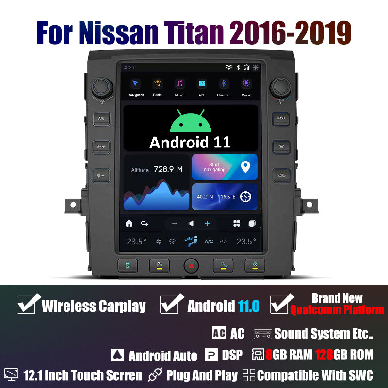 Tesla Android 11 12.1″ Car Radio GPS Navigation For Nissan Titan 2016-2019 Car Multimedia Stereo Player Car Video