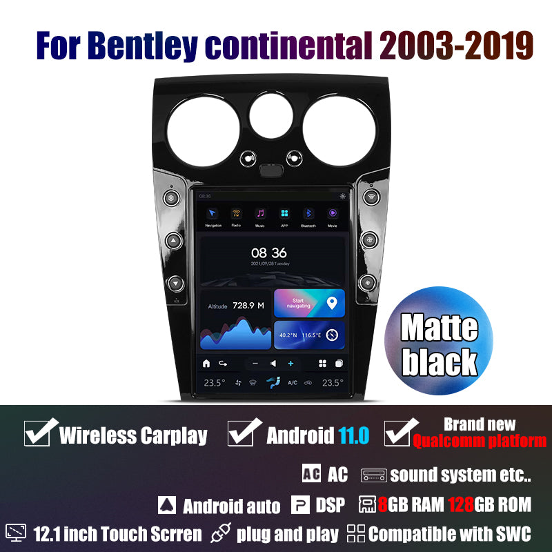 Tesla Android 11 12.1 ″ autoradio GPS Navigation pour Bentley Continental 2003-2019 voiture multimédia lecteur stéréo voiture vidéo