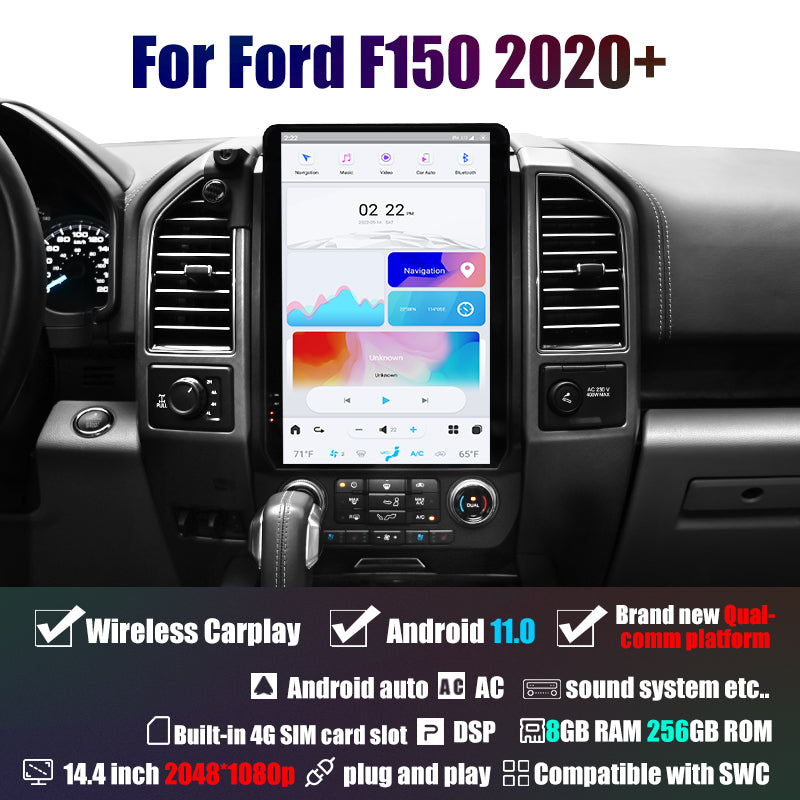 Tesla Android 11 14.4″ autoradio GPS Navigation pour Ford F150 2015-2021 voiture multimédia lecteur stéréo voiture vidéo