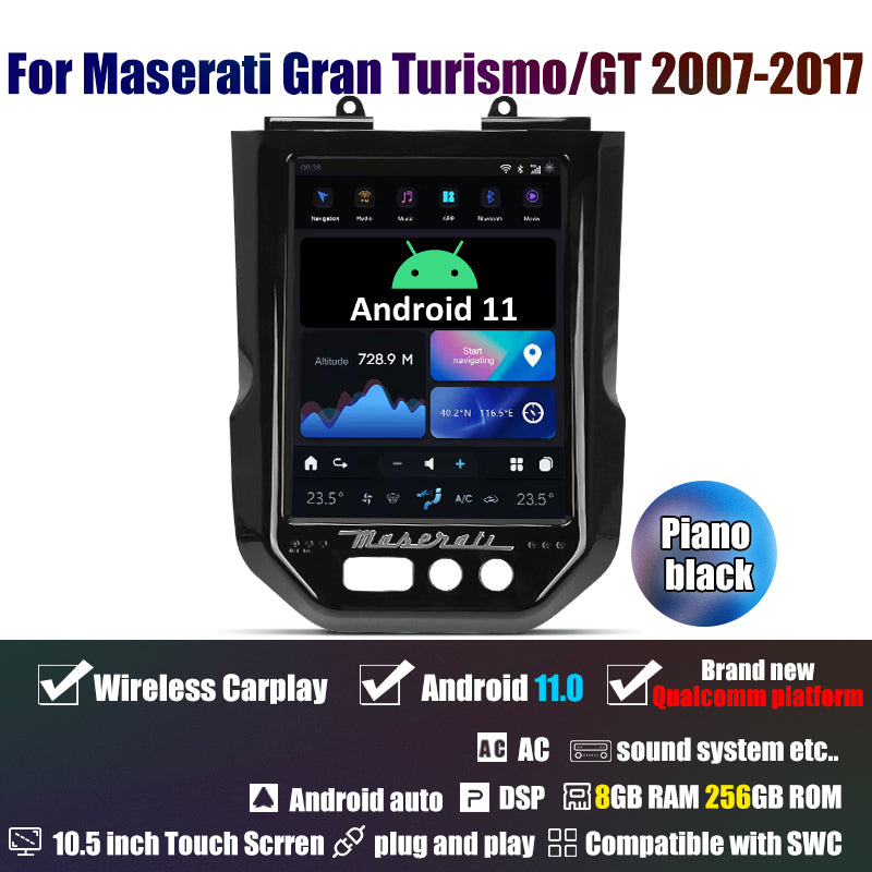 Tesla Android 11 10.5″ autoradio GPS Navigation pour Maserati Gran Turismo/GT 2007-2017 voiture multimédia lecteur stéréo voiture vidéo